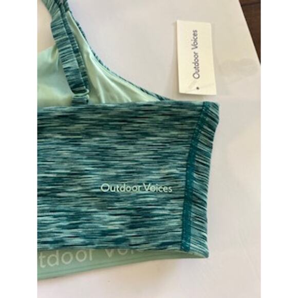 $60 NWT Outdoor Voices Flow Adjustable Bralette XXXL Green Pattern - Picture 2 of 6